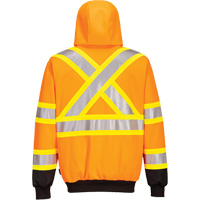 Contrast-Striped Safety Hoodie, Small, Black/High Visibility Orange OCP Construction Supplies