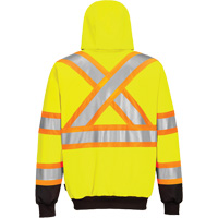 Contrast-Striped Safety Hoodie, Small, Black/High Visibility Lime-Yellow OCP Construction Supplies