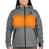 Chandail &agrave; capuchon chauffant M12 avec pile, Femmes, Moyen, Gris, Poly-coton OCP Construction Supplies