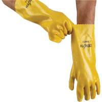 Rough-Finish Chemical-Resistant Gloves, Size 9, 14" L, PVC, Interlock Inner Lining, 47-mil OCP Construction Supplies