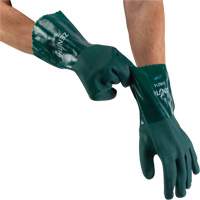 Double Dipped Green Gloves, 12" L, PVC, Cotton Jersey Inner Lining, 70-mil OCP Construction Supplies