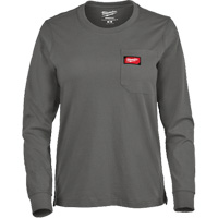 GRIDIRON Long Sleeve Pocket T-Shirt, Women's, X-Small, Grey OCP Construction Supplies