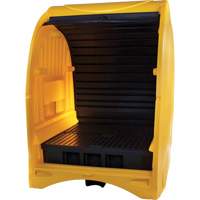 4-Drum Hard Cover Spill Pallet, 68.11" L x 61.61" W x 83.07" H, 1433 lbs. Load Capacity OCP Construction Supplies