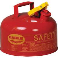Bidon de s&eacute;curit&eacute; pour les produits inflammables, Type I, Acier galvanis&eacute;, 2 gal. US, Rouge, Homologu&eacute; FM/List&eacute; UL/ULC OCP Construction Supplies