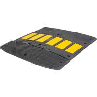 Speed Hump with End Caps, Rubber, 2' L x 36" W x 1-1/4" H OCP Construction Supplies