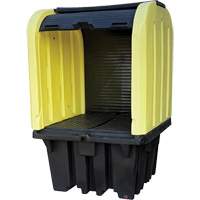 Yellow Roll Top Hardcover Spill Pallet, 65" L x 65" W x 101" H, 5000 lbs. Load Capacity OCP Construction Supplies