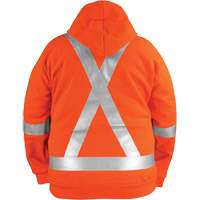 High-Visibility Wind Resistant Zip-Front Sweatshirt with DetachableHood, Men's, Small, High Visibility Orange, 27.7 cal/cm² OCP Construction Supplies