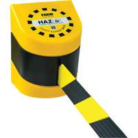 HAZLOK Safety Barrier System, Plastic, Magnetic Mount, 30', Black and Yellow Tape OCP Construction Supplies