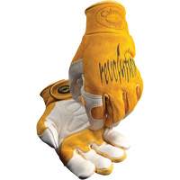 Gants de soudeur TIG/MIG de premi&egrave;re qualit&eacute; Caiman avec fermeture &agrave; boucles & crochets, Cuir de vache refendu, Taille Moyen OCP Construction Supplies