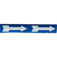 Marqueurs de tuyau avec fl&egrave;ches, Autocollant, 4" h x 12" la, Blanc/bleu OCP Construction Supplies
