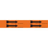 Marqueurs de tuyau avec fl&egrave;ches, Autocollant, 1-1/8" h x 7" la, Noir/orange OCP Construction Supplies