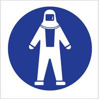&eacute;tiquettes avec pictogramme Right to Know - Combinaison pleine protection, Vinyle, Feuille, 1-1/4" lo x 1-1/2" la OCP Construction Supplies