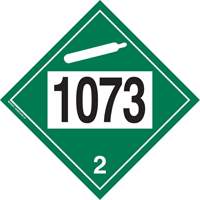 Plaque-&eacute;tiquette TMD 1073 pour gaz ininflammable oxyg&egrave;ne liqu&eacute;fi&eacute;, Plastique OCP Construction Supplies