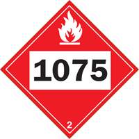 Plaque-&eacute;tiquette TMD 1075 pour gaz inflammable oxyg&egrave;ne liqu&eacute;fi&eacute;, Plastique OCP Construction Supplies