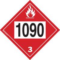Plaque-&eacute;tiquette TMD 1090 pour liquide inflammable ac&eacute;tone, Plastique OCP Construction Supplies