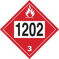 Plaque-&eacute;tiquette TMD 1202 pour liquide inflammable huile combustible, Plastique OCP Construction Supplies