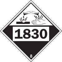 Plaque-&eacute;tiquette TMD 1830 pour mat&eacute;riaux corrosifs acide sulfurique, Plastique OCP Construction Supplies