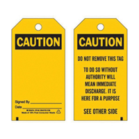 Accident Prevention Tags, Polyester, 3" W x 5-3/4" H, English OCP Construction Supplies
