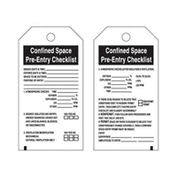 "Confined Space" Tags, Polyester, 3" W x 5-3/4" H, English OCP Construction Supplies
