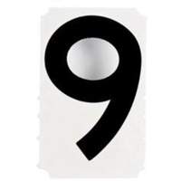 Quick-Align&reg; Individual Gothic Number and Letter Labels, 9, 4" H, Black OCP Construction Supplies