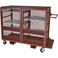 Mobile Mesh Cabinet, Steel, 49 Cubic Feet, Red OCP Construction Supplies