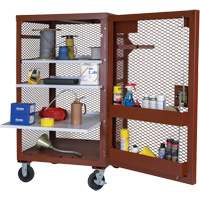 Mobile Mesh Cabinet, Steel, 22 Cubic Feet, Red OCP Construction Supplies