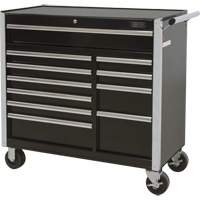 Industrial Tool Cart, 11 Drawers, 41" W x 18-3/4" D x 39-1/3" H, Black OCP Construction Supplies