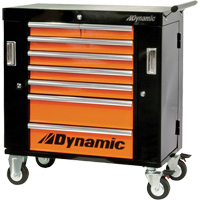 Armoire roulante, 8 tiroirs, 36" la x 18" p x 39-1/4" h, Noir/Orange OCP Construction Supplies