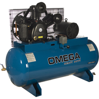 Compresseurs d'air s&eacute;rie industrielle - Compresseurs horizontaux - Deux &eacute;tages, 100 gal. (120 gal. US) OCP Construction Supplies
