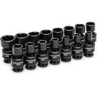 15-Piece 3/8" Drive 6 Point Universal Impact Metric Flex Socket Set OCP Construction Supplies