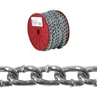 Twist Link Machine Chain, Low Carbon Steel, #2 x 125' (38.1 m) L, 310 lbs. (0.155 tons) Load Capacity OCP Construction Supplies
