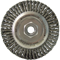 Brosses m&eacute;talliques &agrave; touret, Dia. 5-7/8", Fils 0,02", Arbre 5/8"-11, Acier OCP Construction Supplies