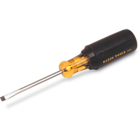 Slot Cabinet Tip Screwdriver, 3/16" Tip, Round, 13-3/4" L, Cushion Grip Handle OCP Construction Supplies