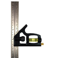 Johnson 406EM - Combination Square, 6" x 1" L, 1/32" Graduations, Steel, Plain OCP Construction Supplies