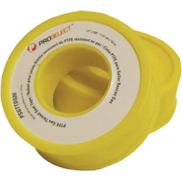 Gas & Oil PTFE Pipe Thread Tape, 12.7 mm (1/2") x 6.6 m (21.67'), Yellow OCP Construction Supplies
