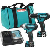 Ensemble de perceuse et tournevis &agrave; chocs sans fils, Lithium-ion, 12 V OCP Construction Supplies