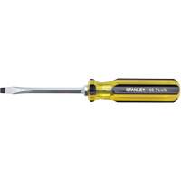 100 PLUS&reg; Standard Slotted Tip Screwdriver, 1/4" Tip, Square, 8-3/16" L, Plastic Handle OCP Construction Supplies