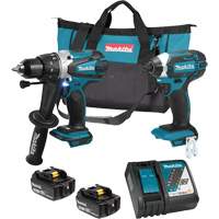 Trousse de 2 outils sans fil LXT avec moteurs sans balai, Lithium-ion, 18 V OCP Construction Supplies
