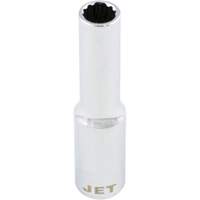 Douille chrom&eacute;e, 8 mm, Prise 1/4", 12 pans, Profond OCP Construction Supplies