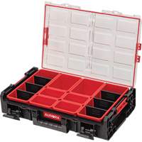 Arx&reg; X-Large Organizer with Short Bins, 23" x 15-1/5" x 5", Black OCP Construction Supplies