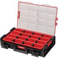 Arx X-Large Organizer with Long Bins, 23" x 15-1/5" x 5", Black OCP Construction Supplies