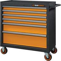 Armoire roulante pour outils s&eacute;rie GSX, 6 tiroirs, 36" la x 18-1/5" p x 37-2/5" h, Noir/Orange OCP Construction Supplies