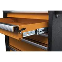 Armoire roulante pour outils s&eacute;rie GSX, 6 tiroirs, 36" la x 18-1/5" p x 37-2/5" h, Noir/Orange OCP Construction Supplies