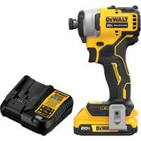Ensemble tournevis &agrave; chocs sans fil et sans balai ATOMIC COMPACT SERIES MAX*, 1/4", 1700 lb-po Couple max., 20 V, Lithium-ion OCP Construction Supplies