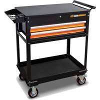 Utility Cart, 2 Drawers, 32-1/2" W x 42" H, Black/Orange OCP Construction Supplies