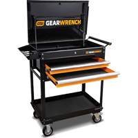 Utility Cart, 2 Drawers, 32-1/2" W x 42" H, Black/Orange OCP Construction Supplies