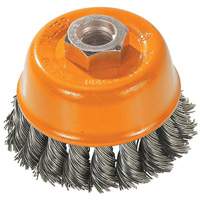 Knot-Twisted Wire Cup Brush, 3" Dia. x M10x1.5 Arbor OCP Construction Supplies