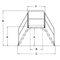 Crossover Ladder, 128" Overall Span, 60" H x 60" D, 24" Step Width OCP Construction Supplies