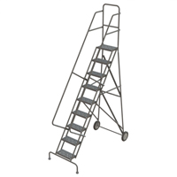 Steel Rolling Ladder, 9 Steps, 16" Step Width, 90" Platform Height, Steel OCP Construction Supplies