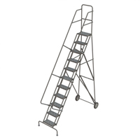 Rolling Ladder, 11 Steps, Serrated, 116" High OCP Construction Supplies